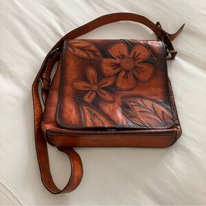 Dooney & Bourke Leather Crossbody Handbag flowers design